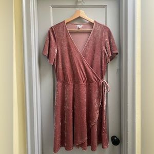 Pink velvet wrap dress - Nordstrom